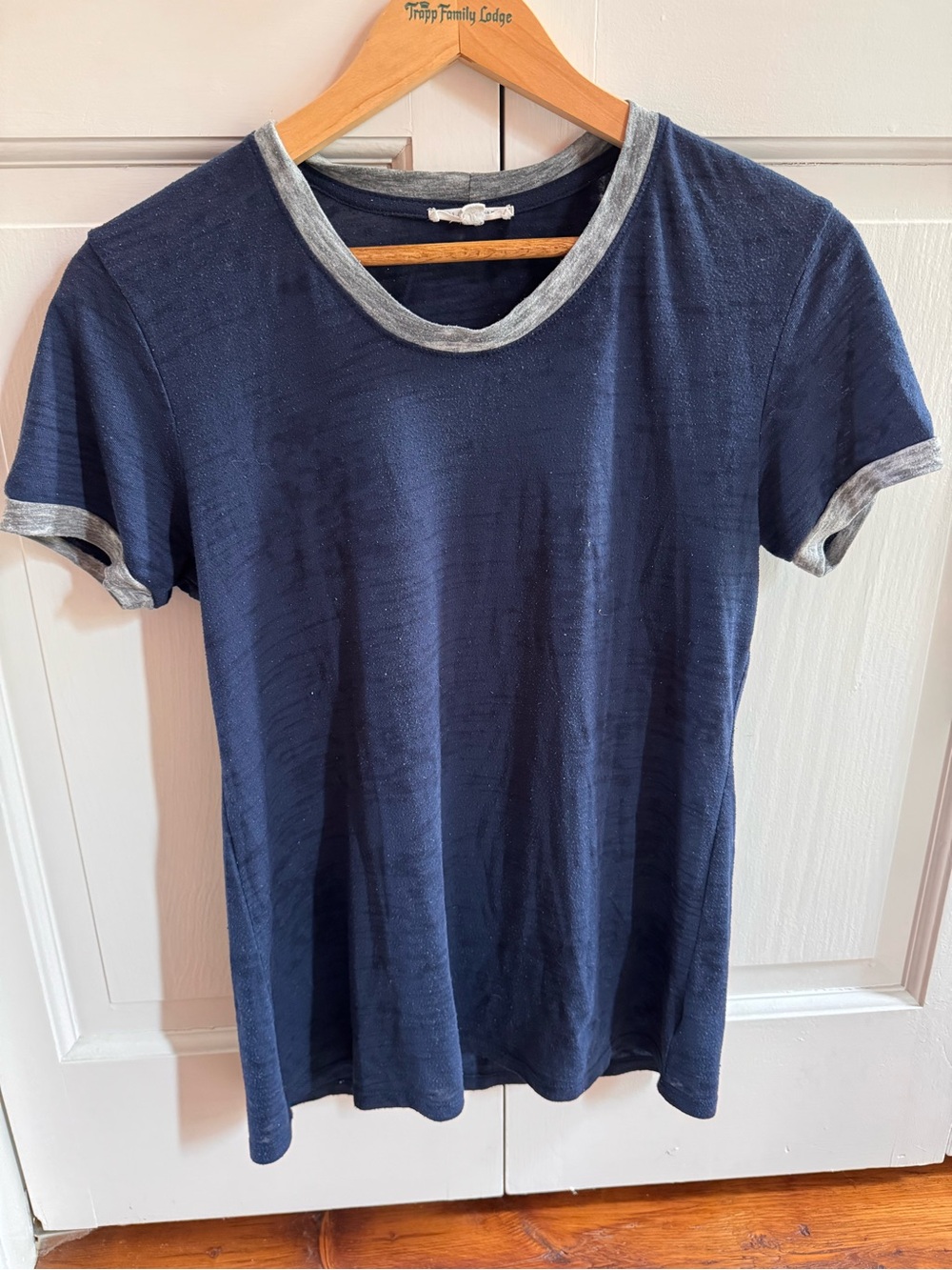 Nation® Navy Ringer Tee with Gray Trim